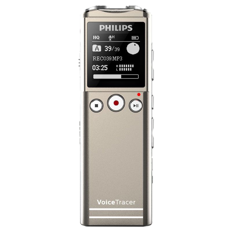 飞利浦(PHILIPS)VTR6200录音笔大容量学生上课用专业高清降噪商务会议录音器便携式随身智能随身学生小巧 灰色