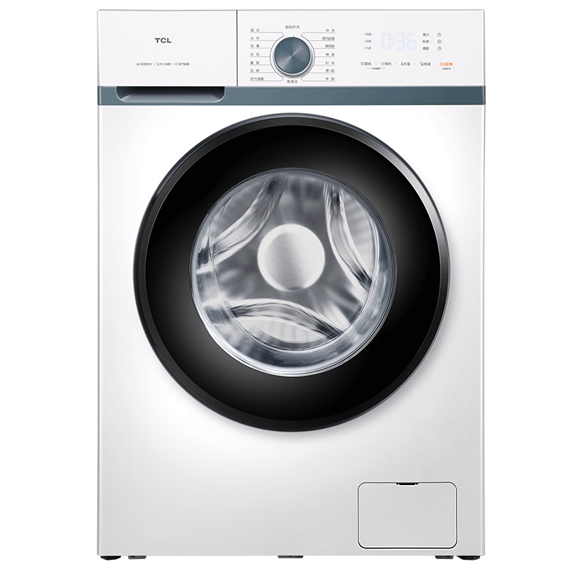 TCL滚筒洗衣机8kg公斤家用全自动变频大容量洗脱一体机 一级能效节能省心G80L880-B芭蕾白