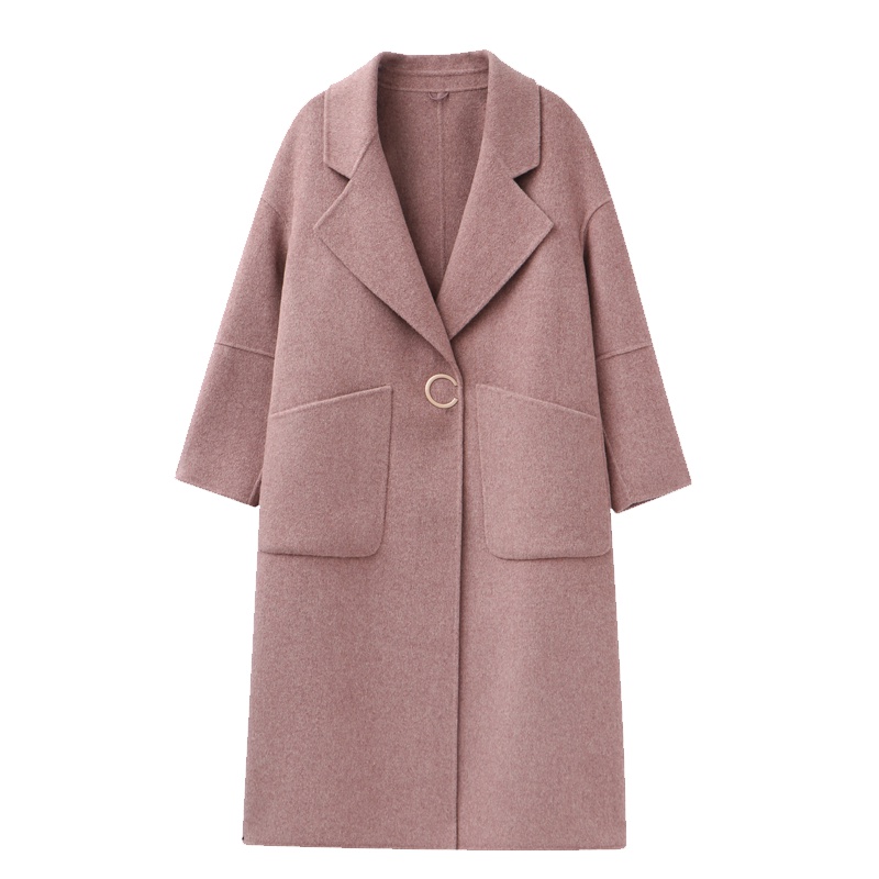 恒源祥女士毛呢大衣秋冬款羊驼羊毛呢外套中长款中年女装双面风衣羊毛大衣