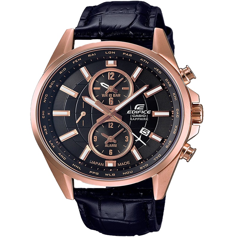 EFB-302JGL-1A卡西欧EDIFICE系列 人造蓝宝石玻璃表镜防水石英男表