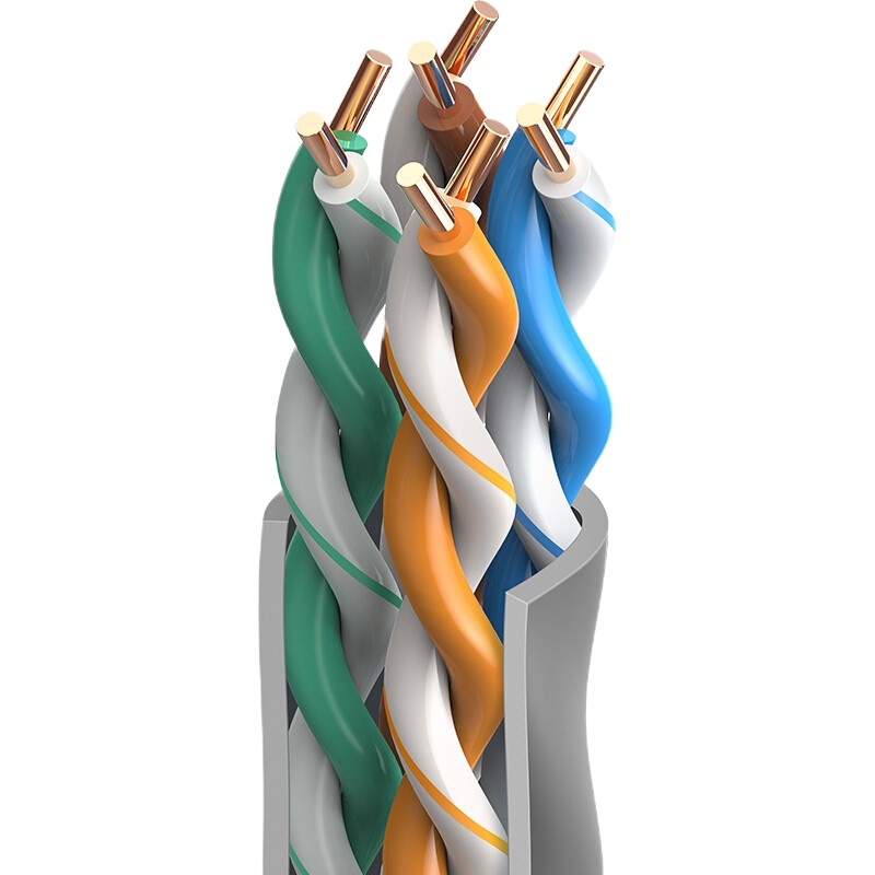 中锐智采 超五类千兆网线工程级无氧铜箱线305米/箱 非屏蔽纯铜双绞线网络监控布线 单箱价格