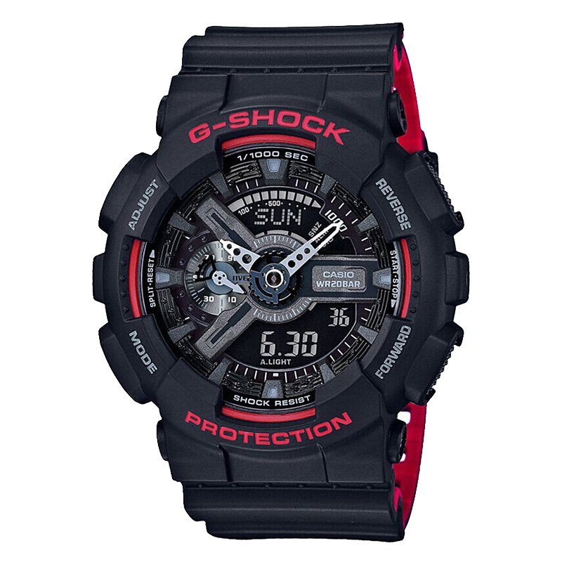 CASIO卡西欧 石英表 男 G-SHOCK系列日韩品牌运动休闲男士表GA-110HR-1A