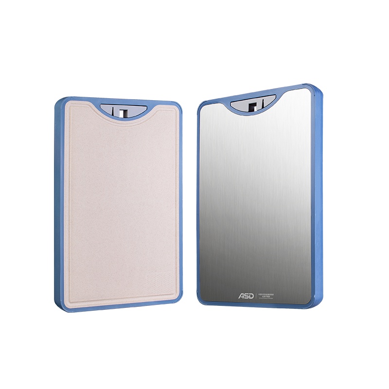 爱仕达304不锈钢砧板家用防霉PP包胶双面菜板案板小麦面板GJ32C3WG 尺寸46*30*2.1