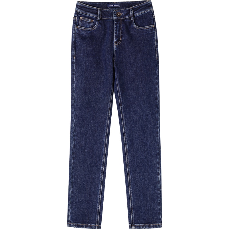 娅丽达女裤直筒牛仔裤女宽松2019秋季新款女士大码弹力牛仔长裤I3151