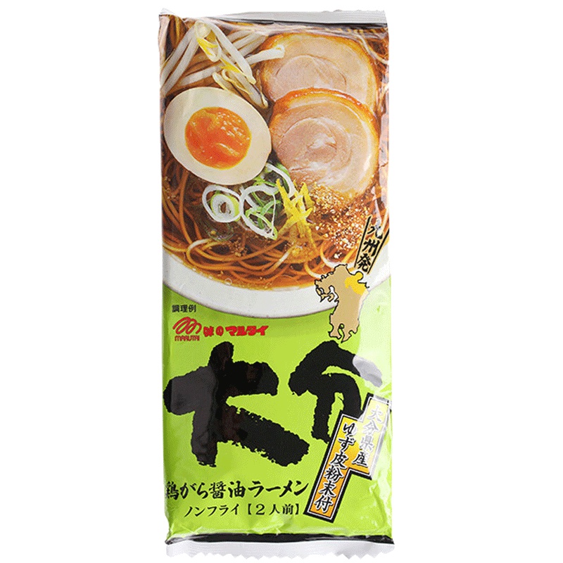 【鸡骨酱油味】丸太（MARUTAI）九州大分鸡骨酱油浓汤拉面 214g/袋2人份量 拉面 方便速食 日本进口 进口食品