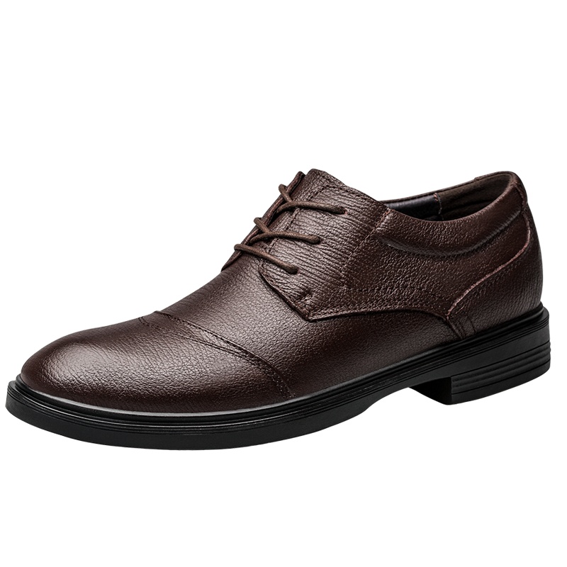 Rock Fairwhale洛克华菲男鞋冬季加绒男士软底商务休闲正装皮鞋男真皮大码牛皮爸爸鞋