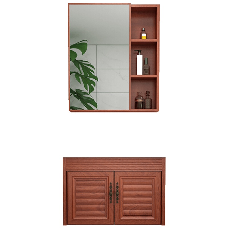 挂墙式太空铝洗手盆柜组合 小户型简易洗脸盆阳台吊柜卫生间洗手池安心抵