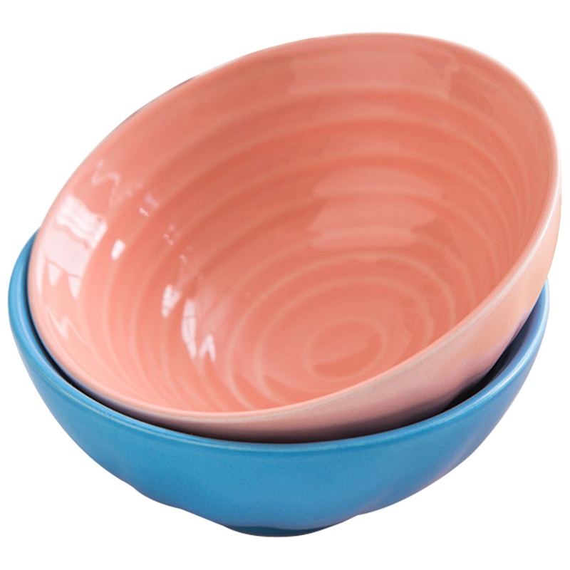 IJARL 亿嘉创意欧式陶瓷餐具家用陶瓷餐具套装 极光系列 4.25英寸饭碗 两只装 海蓝+浅红