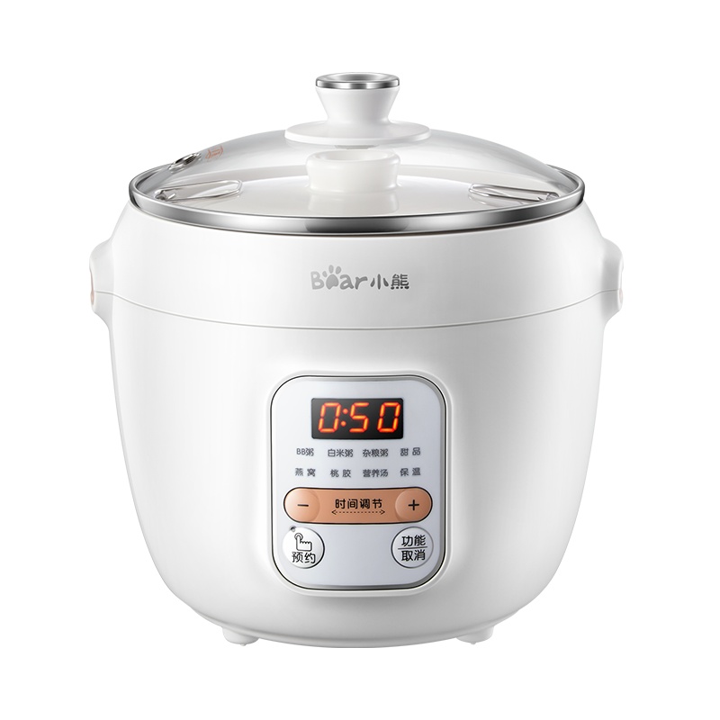 小熊电炖锅 电炖盅煲汤锅炖汤锅小容量隔水炖陶瓷燕窝炖盅煮粥锅迷你宝宝辅食bb煲 DDZ-C10F1