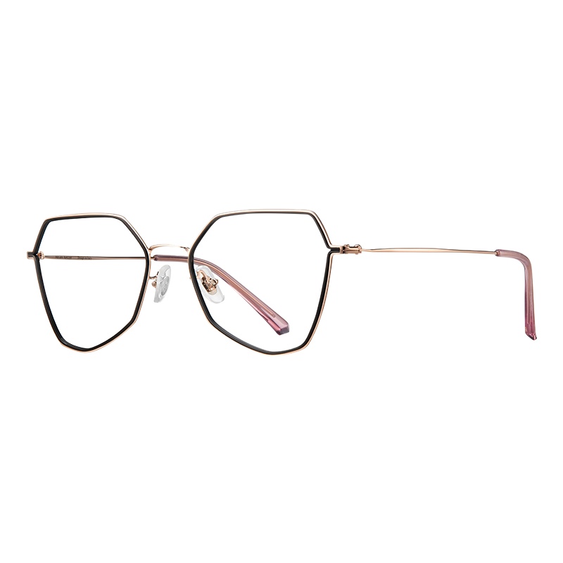 海伦凯勒 不规则立体潮流近视眼镜女防蓝光金属眼镜框 H9207