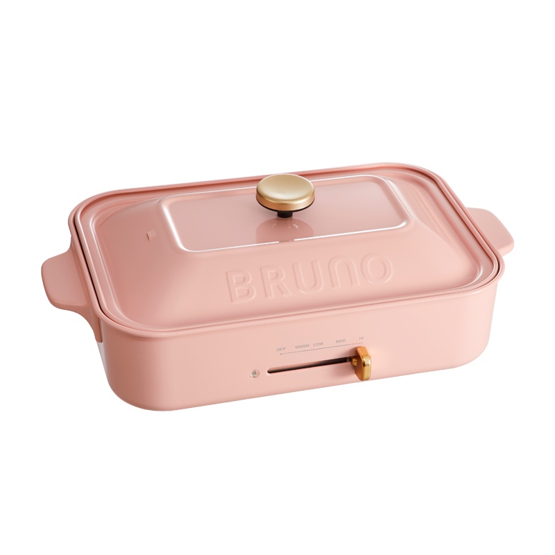 BRUNO BOE021-PPK日本樱花粉 2L多功能网红电烧烤家用网红轻油 小方锅