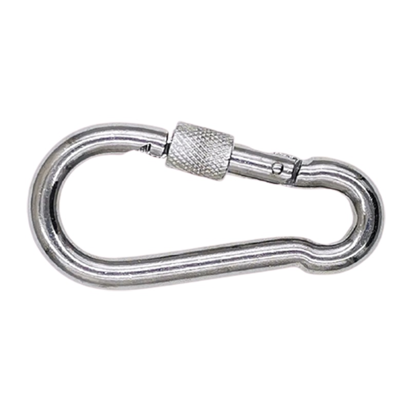 带母304不锈钢 扣登山扣逃生阿斯卡利保险扣弹簧挂扣葫芦扣背包快挂钩 柠檬黄