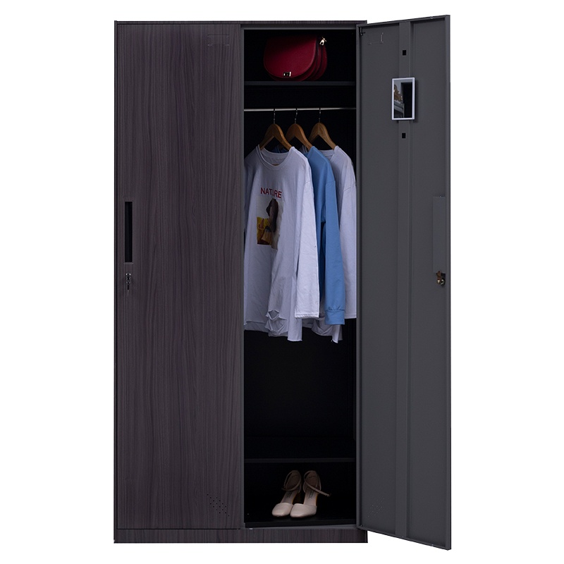 永格文件柜钢制转印仿木纹书柜带锁资料柜子健身房存包换衣储物柜