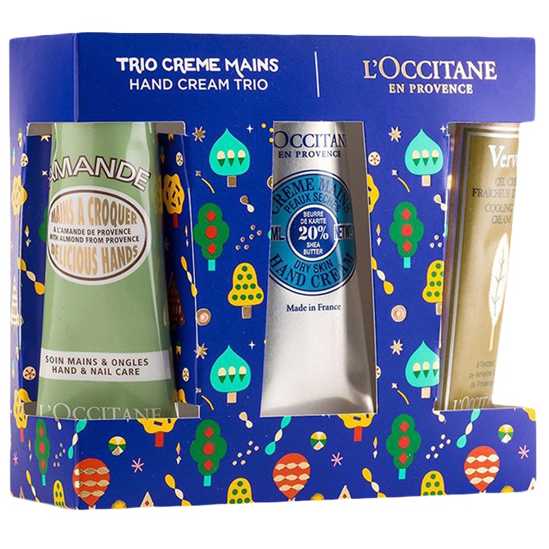 欧舒丹圣诞护手霜套盒玫瑰30ML樱花30ML兰花30ML 质感细腻呵护肌肤香醇温和