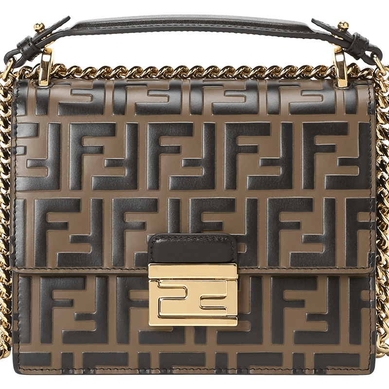 预订 FENDI 芬迪 KAN U 链条包 单肩包 斜挎包小号 FF标识老花款8M0417金扣