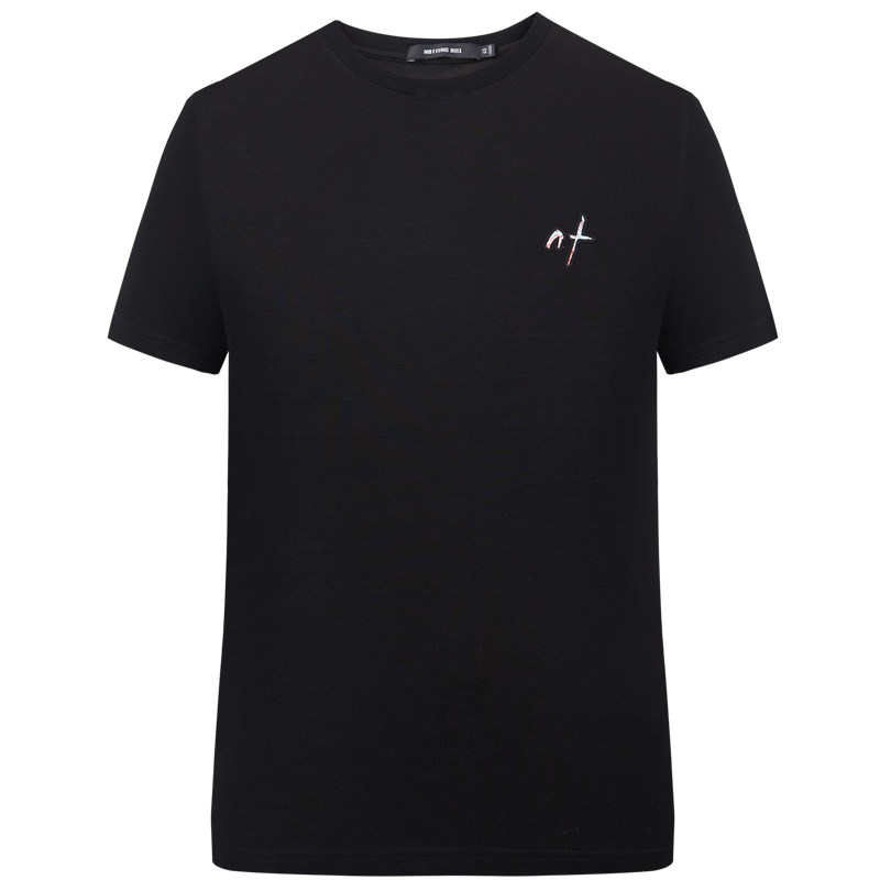 Notting hill诺丁山黑色宽松短袖男圆领男透气T恤夏NF690562