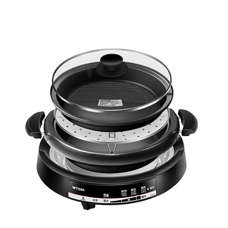 虎牌(tiger)多功能料理锅火锅烧烤关东煮电火锅CQE-A11C正品