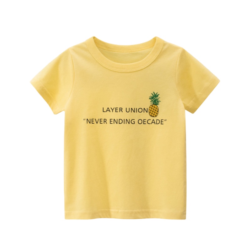 乐可爱夏季新款女童宝宝短袖t恤衫儿童服装1-3-5-7岁女宝宝纯棉衣服