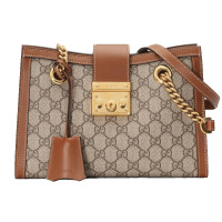 [海外直邮]GUCCI古驰女包Padlock系列棕色双G纹小号单肩包手提包498156 KHNKG 8534