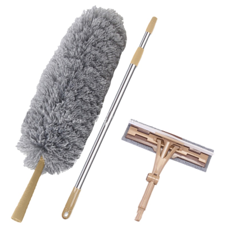 诺朗 玻璃擦套装除尘掸子 擦窗器双面不锈钢杆清洁用品