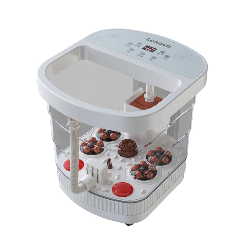 联想电动按摩足浴F18中配白色 泡脚桶过膝过小腿高深桶电动按摩加热恒温家用足浴泡脚洗脚盆