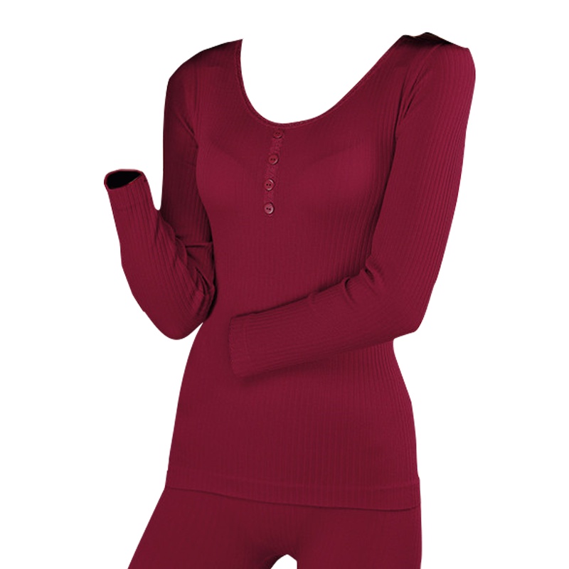 浪莎秋衣秋裤女套装薄款保暖内衣圆领修身美体纯棉毛衫打底衫