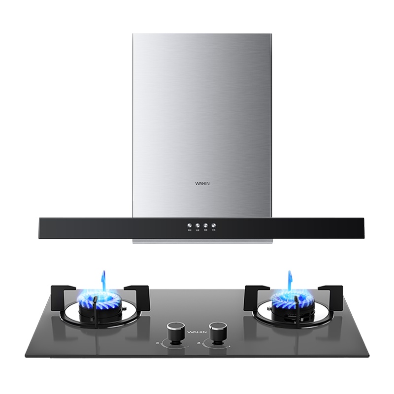 美的出品WAHIN华凌抽油烟机燃气灶厨电套装烟灶套装H4+HQ5 家用欧式抽油烟机大火力燃气灶烟灶套装（液化气）