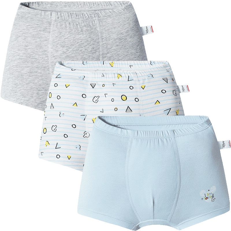 三枪迪士尼舒肤弹力棉男童平脚裤(三枚装)