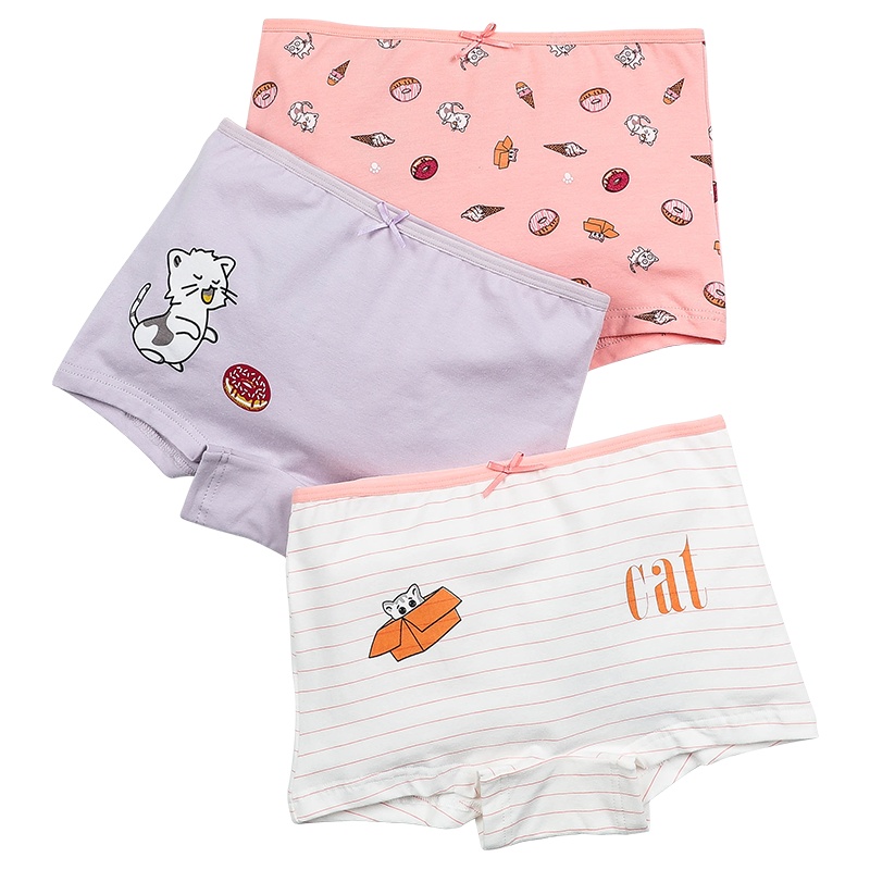 红豆(HODO)内裤2019年夏季中大童儿童内裤A类棉质居家四季其他学生宝宝女童儿童短裤3条装