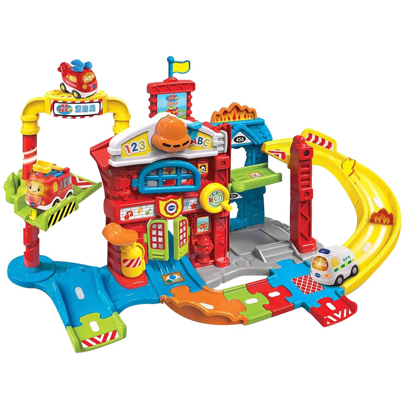 伟易达(Vtech)神奇轨道车声光拯救消防局 男孩玩具 模型小孩声光轨道新年礼物 80-503918