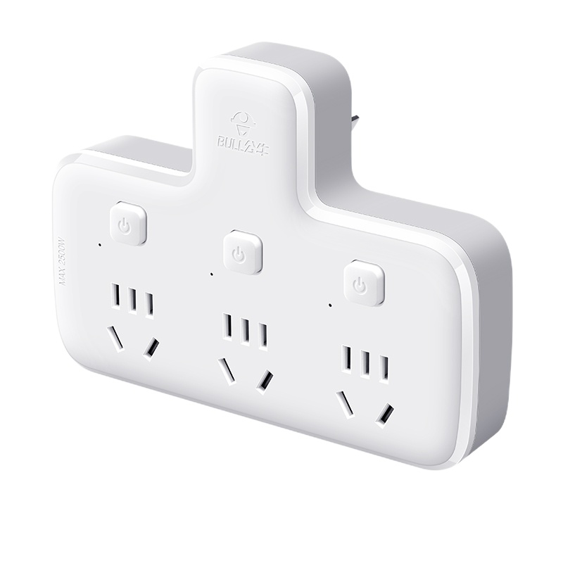 公牛(BULL)转换插头/品字形一转三插座/无线转换插座/电源转换器3位分控插座 GN-96033