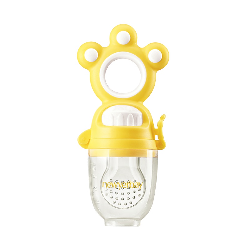 纽因贝 果蔬咬咬乐 黄色(单个装+加赠咬袋3只) 婴儿牙胶磨牙棒硅胶牙咬胶宝宝安抚奶嘴磨牙器玩具