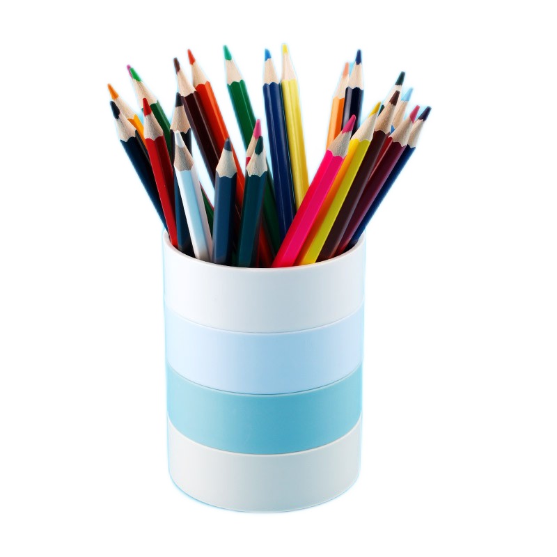 优必利 圆形笔筒/笔袋 可层叠创意笔筒 简约时尚收纳盒 3005A