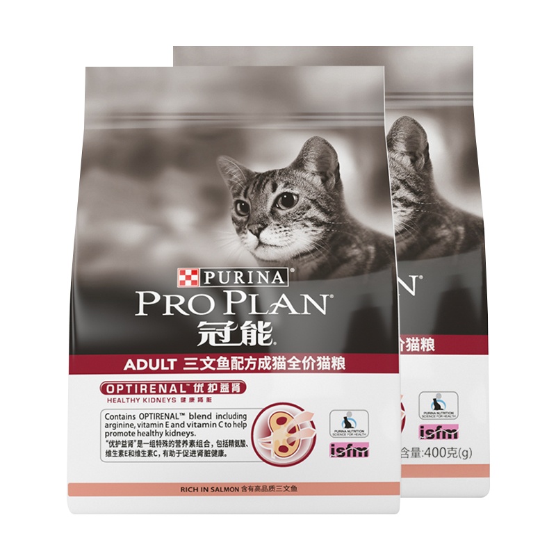冠能成猫粮三文鱼配方优护益肾400g*2包蓝猫英短渐层通用型800g