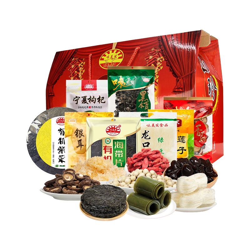 味美发(WMF)山珍礼盒干货特产银耳枸杞香菇木耳有机海带高端礼品年货礼盒