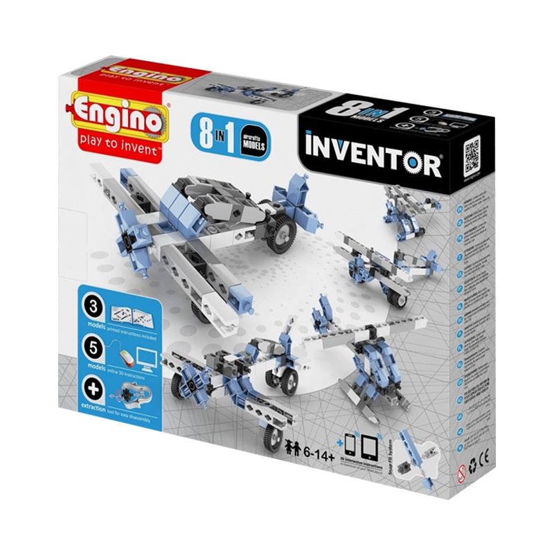 engino英吉诺欧洲原装进口儿童益智玩具8合1拼装积木模型男孩女孩礼物 飞机拼装模型