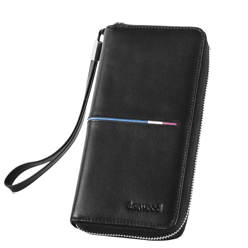 texwood 萍果牌男卡包真皮多卡位名片夹手拿包男士大容量牛皮长款卡包多功能钱包