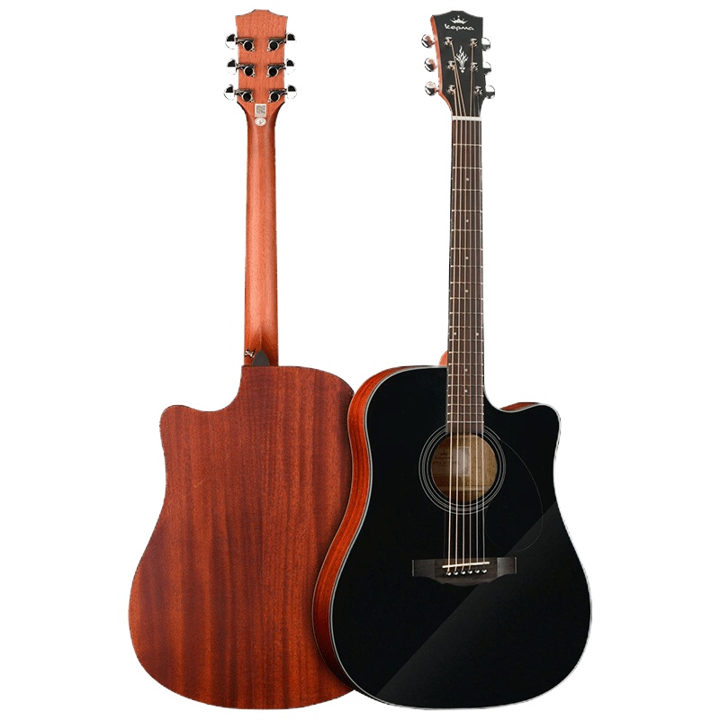 卡马(KEPMA)EDCBKM全新款民谣吉他初学者木吉他D捅型 入门吉它jita哑光黑色41英寸