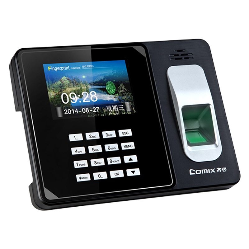 齐心(COMIX) XSW OP600C指纹考勤机 高清大彩屏免软件 黑色