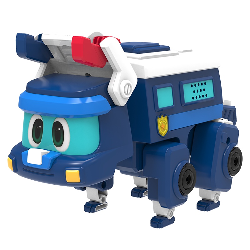 灵动创想(LDCX)帮帮龙出动 幼儿早教益智儿童玩具变形机器人警车 帮帮龙发声变形系列-文斯5963