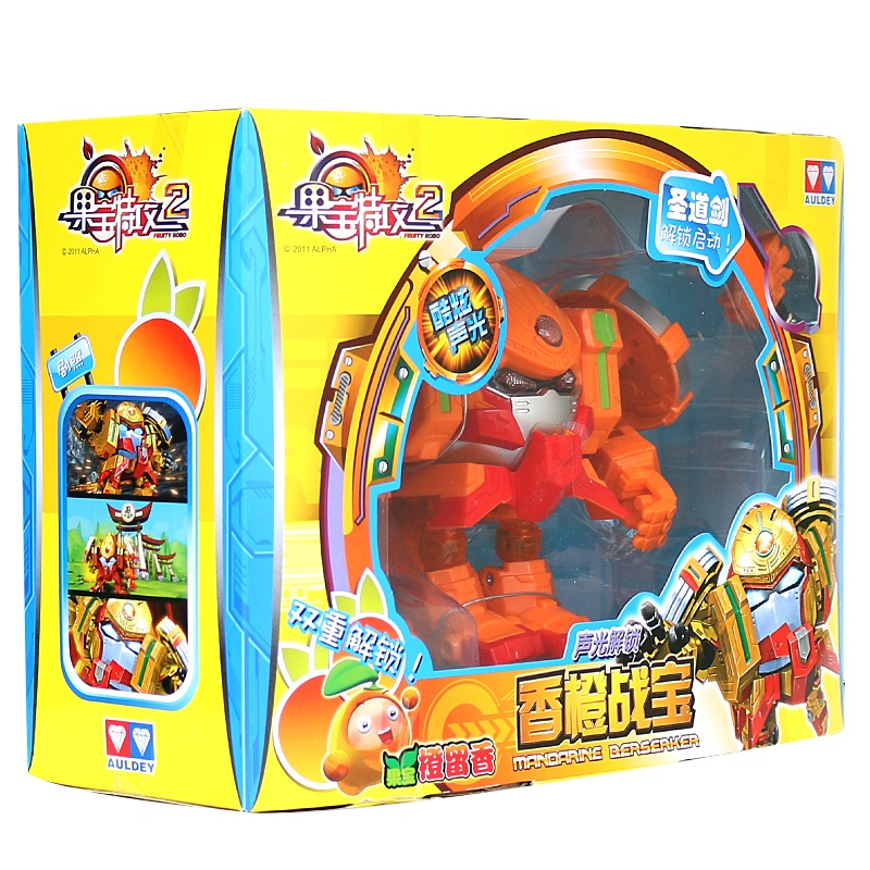 奥迪双钻果宝特攻3解锁升级套装机器人变形玩具果宝翼神战神儿童玩具 522411 声光解锁香橙战宝基础版
