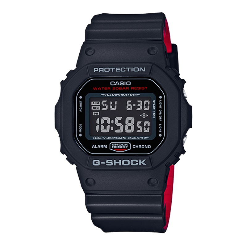 卡西欧(CASIO)G-SHOCK系列电子手表小方块潮流男士腕表 DW-5600HR-1PR