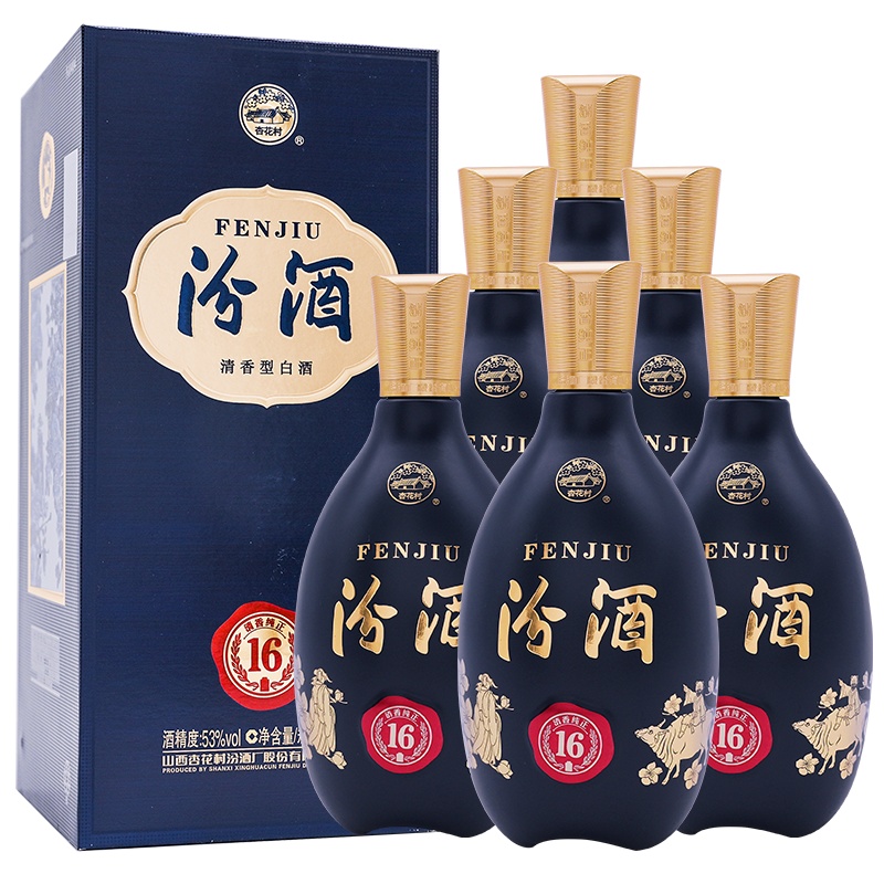 汾酒 匠心16 53度 500ml*6瓶 整箱装 清香型白酒