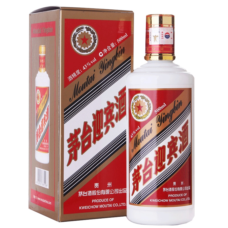 53度 茅台迎宾 (老包装) 500ml * 6 酱香型 白酒 酒界网