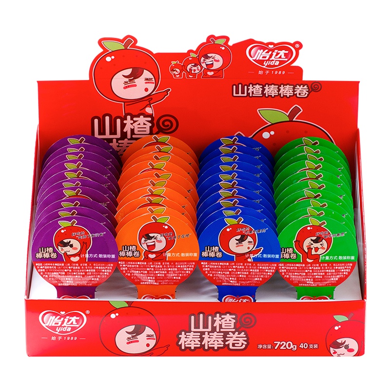 怡达小人山楂棒棒卷整盒18g*40支分享装山楂卷棒棒糖宝宝山楂糕卷儿童零食