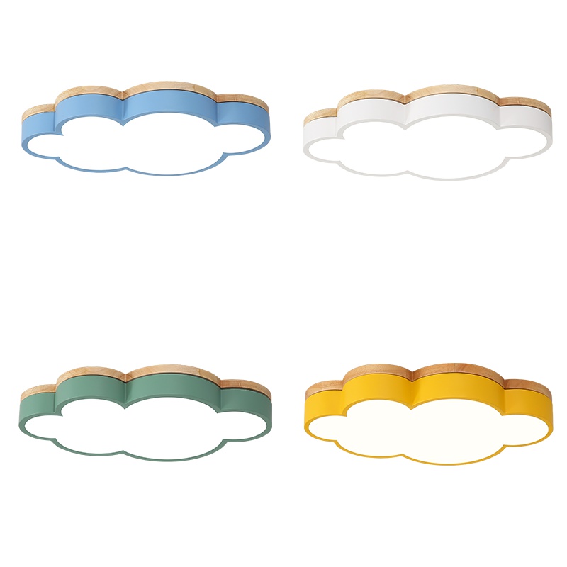 品拓(PINTUO)Grevol儿童房灯卧室灯简约现代创意个性实木男女孩房间云朵led吸顶灯具