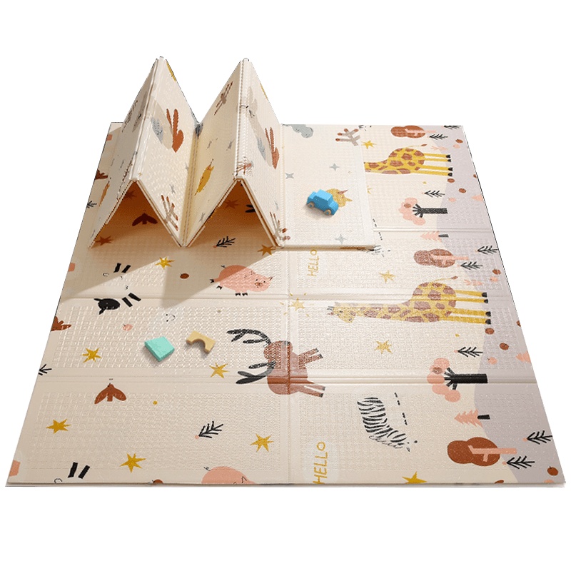 贝恩施 双面宝宝爬行垫泡沫地垫可折叠婴儿爬爬垫儿童地垫游戏垫XPE加厚折叠款1.5CM 180*200