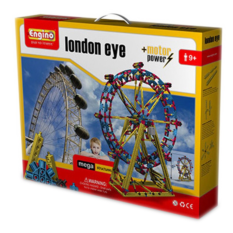 engino英吉诺欧洲原装进口伦敦眼电动摩天轮拼装积木模型摆件男孩女孩礼物