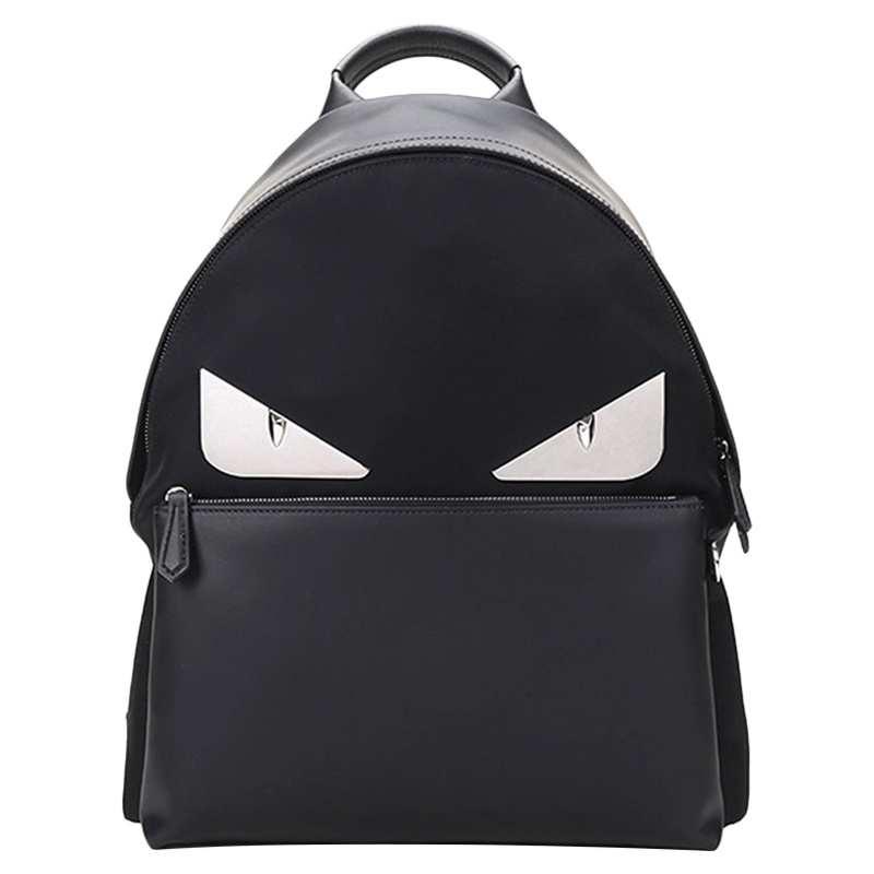 [直营]FENDI芬迪 经典小怪兽 拉链式 牛皮拼接尼龙 男女通用中性 双肩背式双肩包