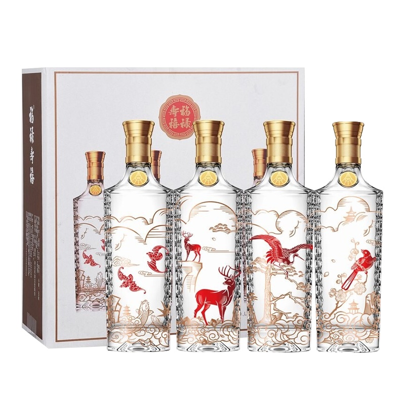 五粮液股份公司 福禄寿喜 52度 500ml*4瓶 礼盒装 浓香型 白酒